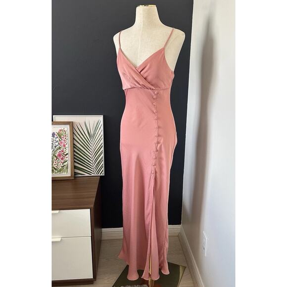 ZARA BLOGGERS FAVE SATIN EFFECT Buttoned Slip Midi Dress Wedding - Picture 5 of 10